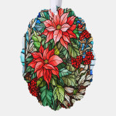 Elegant Glas in lood kerstbloem Ornament Kaart (Links)