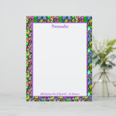 Elegant glas in lood Kleurrijk vlinderpatroon (Staand voorkant)