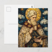 Elegant Glas in lood Pope Briefkaart (Voorkant / Achterkant)