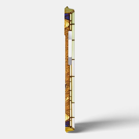 Elegant Glas in lood rode bloemen Case-Mate iPhone Case (Achterkant / Links)