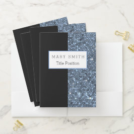 Elegant Glas in lood Silver Blue Pocket Map