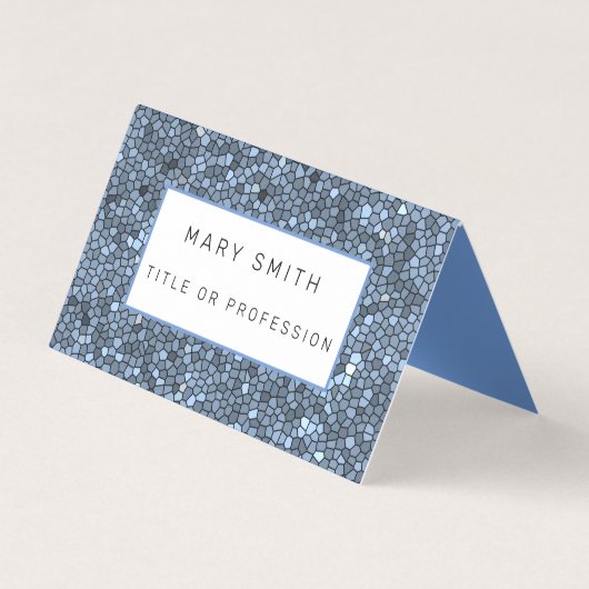 Elegant Glas in lood Silver Blue Visitekaartje (Voorkant)