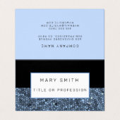 Elegant Glas in lood Zwart Zilver Blauw Visitekaartje (Buitenkant ongevouwen)