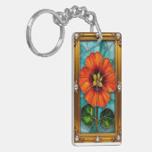 Elegant glas-in-loodkunstwerk sleutelhanger (Voorkant Links)