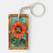 Elegant glas-in-loodkunstwerk sleutelhanger (achterkant)