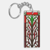 Elegant glas-in-loodpaneel sleutelhanger (Voorkant Links)