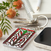 Elegant glas-in-loodpaneel sleutelhanger (Voorkant Rechts)