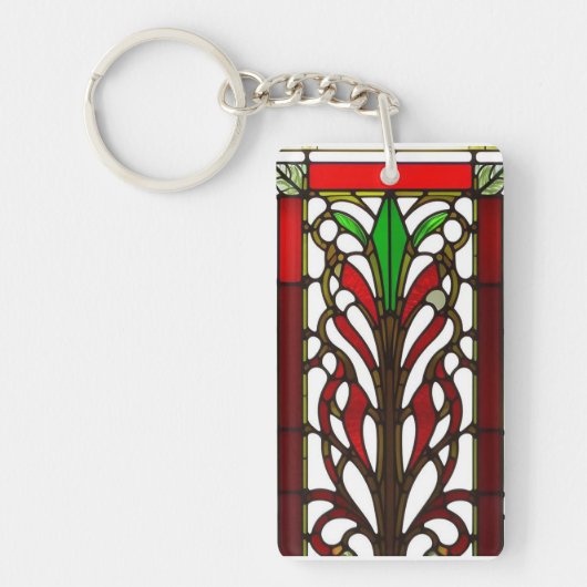 Elegant glas-in-loodpaneel sleutelhanger (Voorkant)