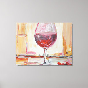 Elegant glas rode wijn canvas afdruk