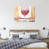 Elegant glas rode wijn canvas afdruk (Insitu (Slaapkamer))