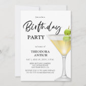 Elegant Glass Birthday Party Invitation Kaart (Voorkant)