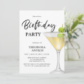 Elegant Glass Birthday Party Invitation Kaart (Staand voorkant)