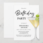 Elegant Glass Birthday Party Invitation Kaart (Voorkant / Achterkant)