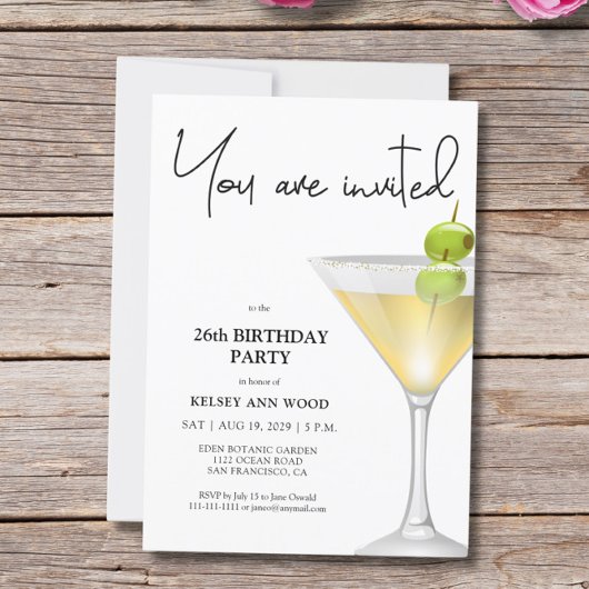 Elegant Glass Birthday Party Invitation Kaart