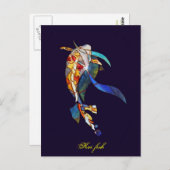 Elegant Glass Koi Fish Modern Fine Art Briefkaart (Voorkant / Achterkant)