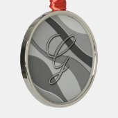 Elegant Glass Monogram Letter G Metalen Ornament (Rechts)