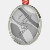 Elegant Glass Monogram Letter G Metalen Ornament (Links)