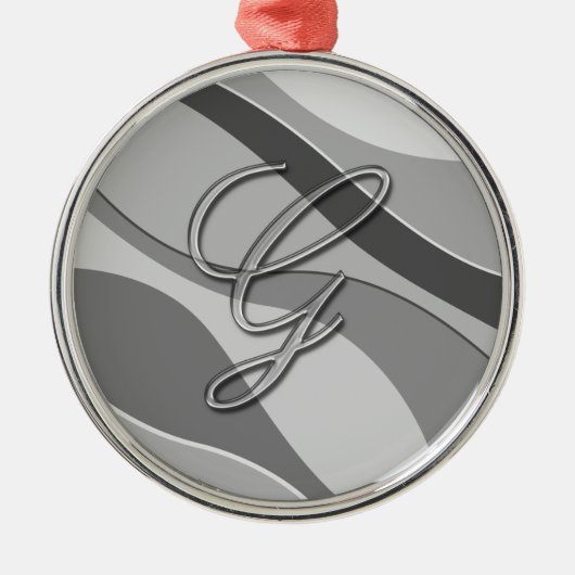 Elegant Glass Monogram Letter G Metalen Ornament (Voorkant)