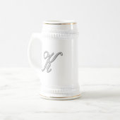 Elegant Glass Monogram Letter K Bierpul (Voorkant links)