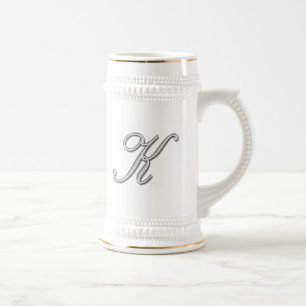 Elegant Glass Monogram Letter K Bierpul