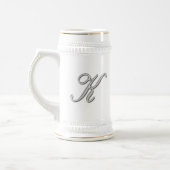 Elegant Glass Monogram Letter K Bierpul (Links)