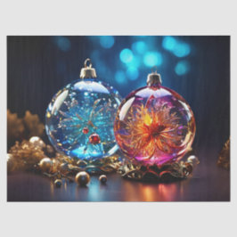 Elegant glazen ornament vakantie decoupage ambacht tissuepapier