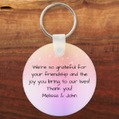 Elegant Glinsterende Roze Ombre Glitter Regen Mode Sleutelhanger (Achterkant)