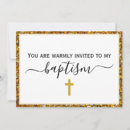 Elegant Glitter ADULT BAPTISM Kaart