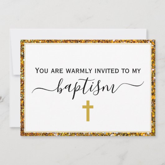 Elegant Glitter ADULT BAPTISM Kaart (Voorkant)