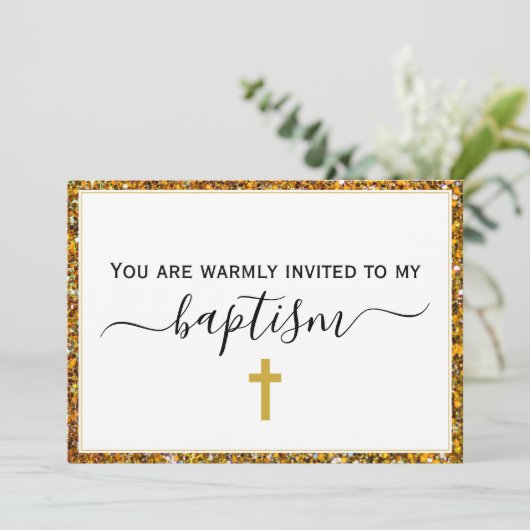 Elegant Glitter ADULT BAPTISM Kaart (Staand voorkant)