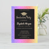 Elegant Glitter Afstudeerder Pet Colorful Glitter Kaart (Staand voorkant)