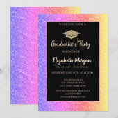 Elegant Glitter Afstudeerder Pet Colorful Glitter Kaart (Voorkant / Achterkant)