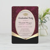 Elegant Glitter Afstudeerder Pet, Confetti Afstude Kaart (Staand voorkant)