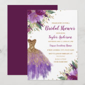 Elegant Glitter Amethyst Dress Vrijgezellenfeest Kaart (Voorkant / Achterkant)