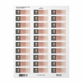 Elegant, Glitter Ananas, Gestreepte Adreslabel Etiket (Full Sheet)