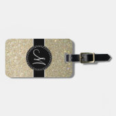 Elegant Glitter Bagagelabel met lederriem (Voorkant horizontaal)