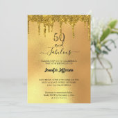 Elegant glitter Birthday Invitation Kaart (Staand voorkant)