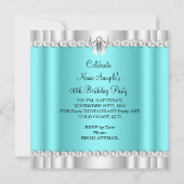 Elegant Glitter Blauwgroen Blue Glamor Hi Heels Si Kaart (Achterkant)