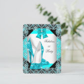 Elegant Glitter Blauwgroen Blue Stiletto Fabulous  Kaart (Staand voorkant)