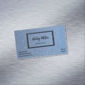 Elegant glitter blue sky magnetisch visitekaartje (Voorbeeld)