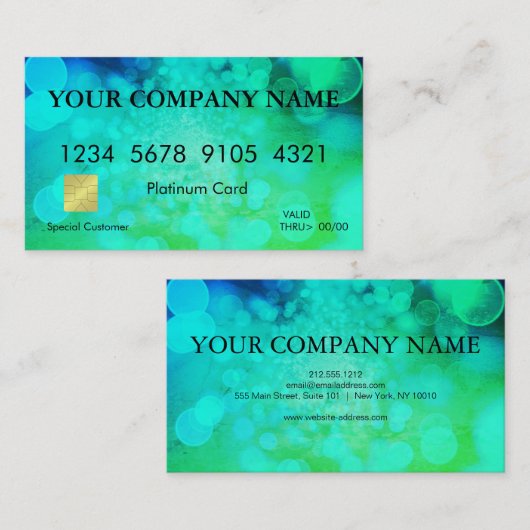 Elegant Glitter Bokeh Credit Kaart Visitekaartje (Voorkant / Achterkant)