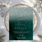Elegant Glitter Bokeh Groen Repetitie diner Kaart