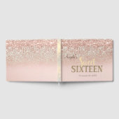 Elegant Glitter Bokeh Ombre, drups Sweet 16 Gastenboek (Volledig)