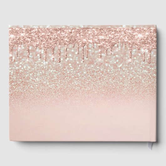 Elegant Glitter Bokeh Ombre, drups Sweet 16 Gastenboek (Achterkant)