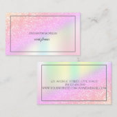Elegant Glitter Bokeh Ombre, Lijst Holographic Visitekaartje (Voorkant / Achterkant)