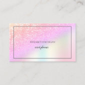 Elegant Glitter Bokeh Ombre, Lijst Holographic Visitekaartje (Voorkant)