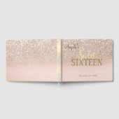 Elegant Glitter Bokeh Ombre ,Sweet 16 Gastenboek (Volledig)