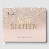 Elegant Glitter Bokeh Ombre ,Sweet 16 Gastenboek (Voorkant)