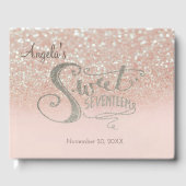 Elegant Glitter Bokeh Ombre ,Sweet 17 Gastenboek (Voorkant)