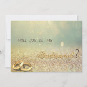 Elegant Glitter Bokeh, Rings Bridesmaid Kaart (Voorkant)